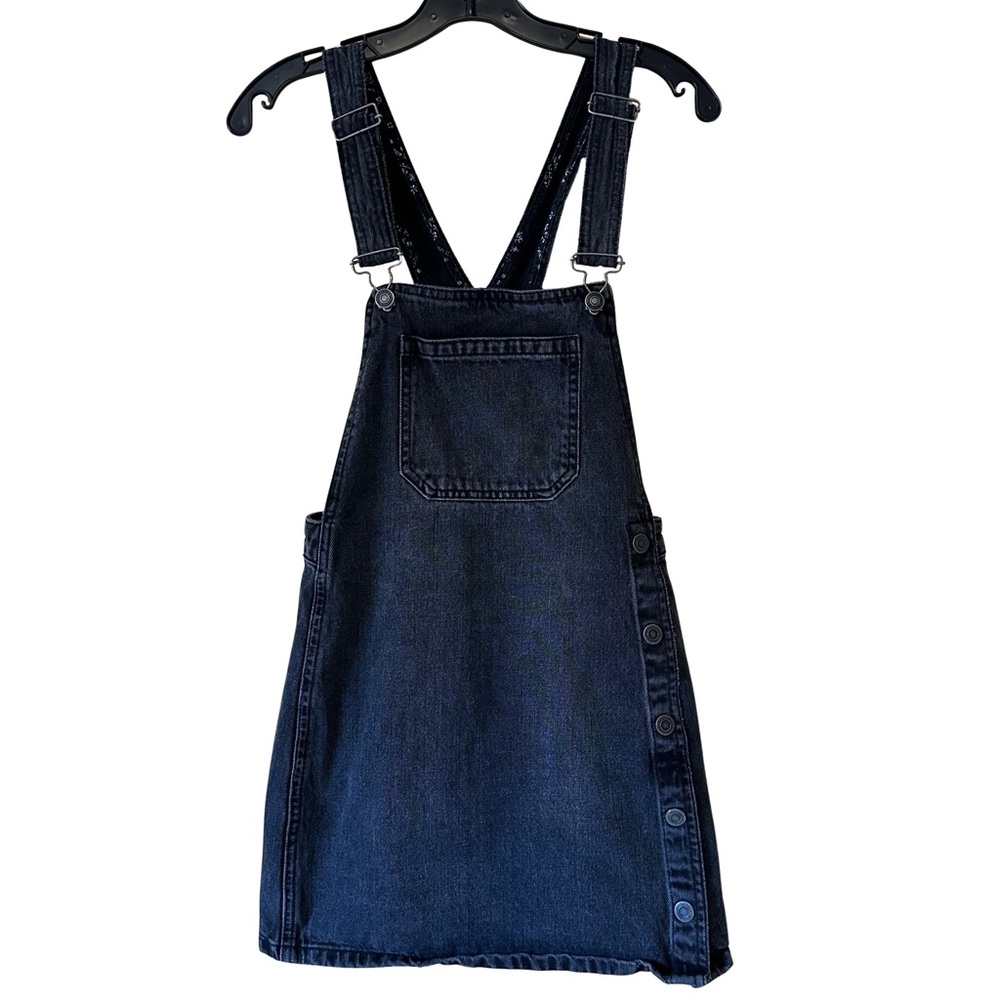 Free People Black Denim Overall Dress